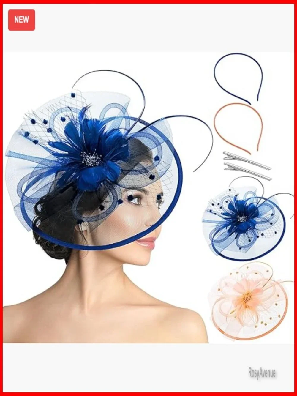 Vintage Linen Feather Fascinator Hats for Women Wedding Cocktail Party